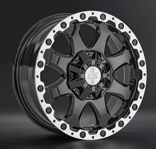Диски LS wheels LS1375 8 х 17 6*139,7 Et: 36 Dia: 100.1 черный с полированным ободом