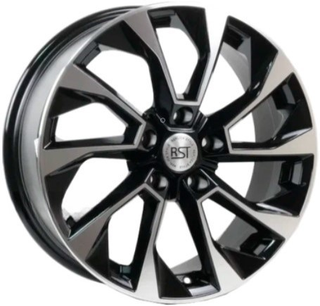 Диски RST R177 7 х 17 5*112 Et: 45 Dia: 57.1 черный с проточкой глянцевый