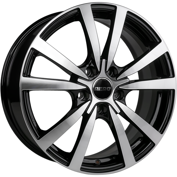 Диски AERO V2107 7 х 17 5*114,3 Et: 35 Dia: 60.1 черный с проточкой глянцевый