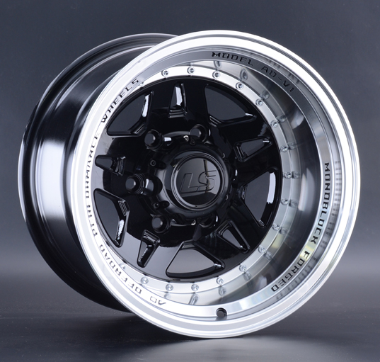 Диски LS wheels LS 878  10 х 15 6*139,7 Et: -44 Dia: 106.1 черный с полированным ободом