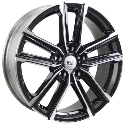 Диски RST R076 6 х 16 5*114,3 Et: 43 Dia: 67.1 черный с проточкой глянцевый