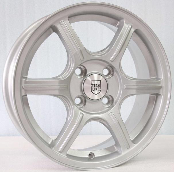 Диски Tech Line 433 5.5 х 14 4*98 Et: 38 Dia: 58.6 серебро с полированным ободом