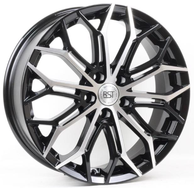 Диски RST R208 6.5 х 18 5*114,3 Et: 38 Dia: 66.6 черный с проточкой глянцевый