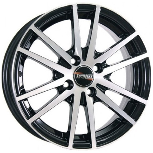 Диски Tech Line 435 5.5 х 14 4*100 Et: 43 Dia: 60.1 черный с проточкой глянцевый