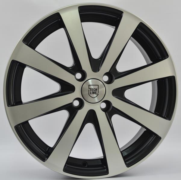 Диски Tech Line 634 6 х 16 4*100 Et: 37 Dia: 60.1 черный с проточкой матовый