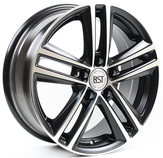 Диски RST R025 6 х 15 5*100 Et: 38 Dia: 57.1 черный с проточкой глянцевый