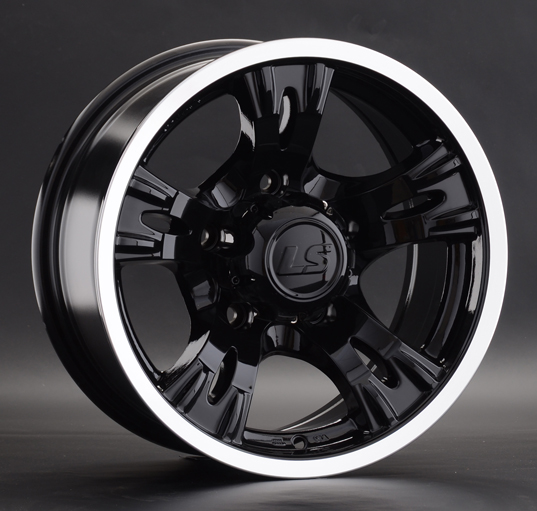 Диски LS wheels 883 7 х 15 5*139,7 Et: -10 Dia: 108.1 черный с полированным ободом
