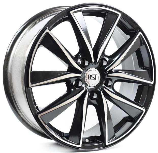 Диски RST R057 7 х 17 5*114,3 Et: 50 Dia: 67.1 черный с проточкой глянцевый