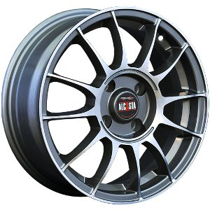Диски ALCASTA M01 6 х 14 5*100 Et: 38 Dia: 57.1 серый с полировкой
