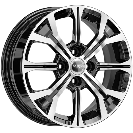 Диски K&K КС945 6 х 15 4*100 Et: 46 Dia: 54.1 черный с проточкой глянцевый