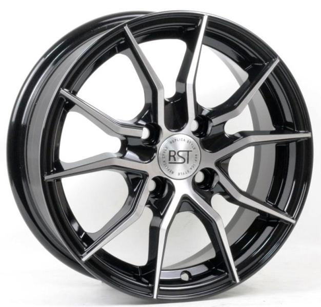 Диски RST R014 5.5 х 14 4*98 Et: 33 Dia: 58.6 черный с проточкой глянцевый