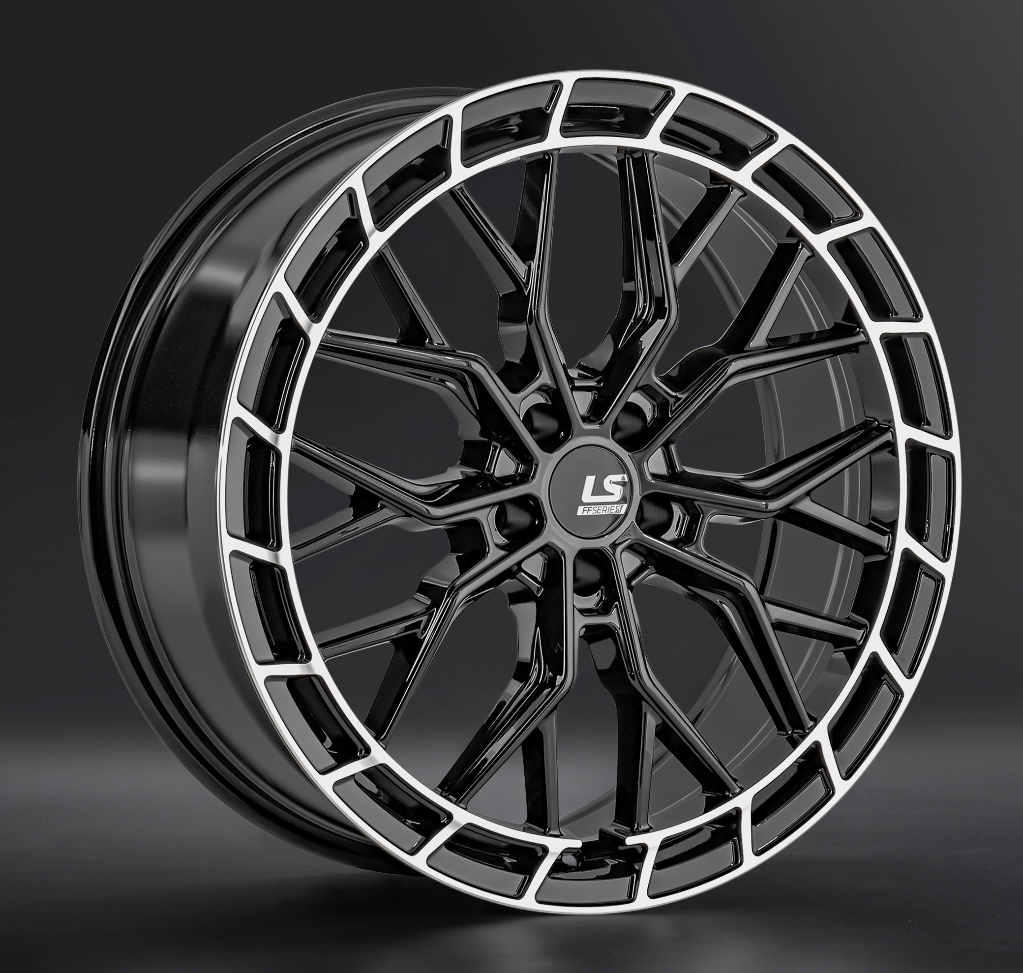 Диски LS wheels FlowForming RC97 8.5 х 20 5*108 Et: 30 Dia: 65.1 черный с полированным ободом