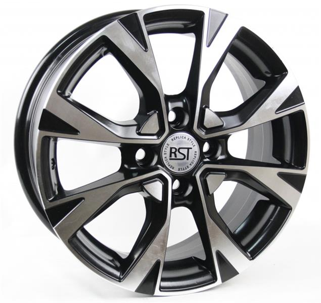 Диски RST R045 6 х 15 4*100 Et: 48 Dia: 54.1 черный с проточкой глянцевый