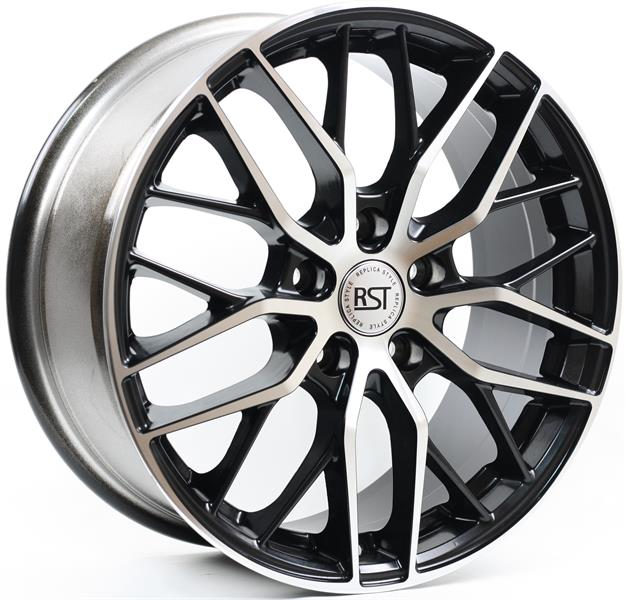Диски RST R007 7.5 х 17 5*114,3 Et: 52 Dia: 67.1 черный с проточкой глянцевый