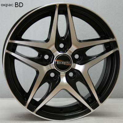 Диски Tech Line 630 6.5 х 16 5*114,3 Et: 38 Dia: 67.1 черный с проточкой глянцевый