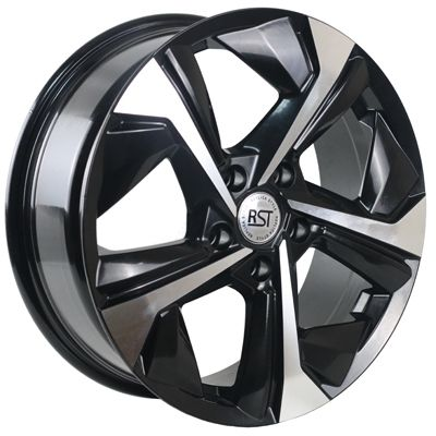 Диски RST R048 7 х 18 5*112 Et: 43 Dia: 57.1 черный с проточкой глянцевый