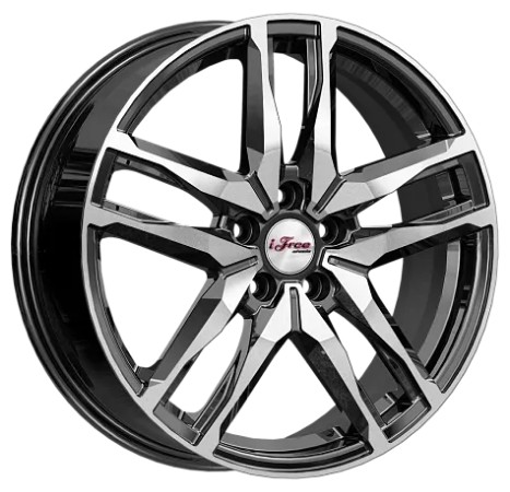 Диски iFree Бомбей 6.5 х 18 5*114,3 Et: 37 Dia: 66.6 черный с проточкой глянцевый