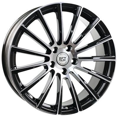 Диски RST R108 8 х 18 5*112 Et: 43 Dia: 66.6 черный с проточкой глянцевый