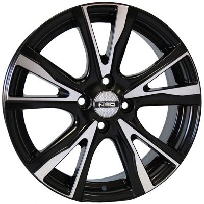 Диски NEO 674 6 х 16 4*100 Et: 45 Dia: 60.1 черный с проточкой глянцевый