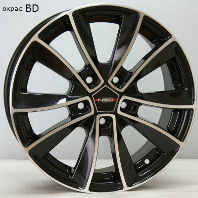 Диски NEO 742 7 х 17 5*114,3 Et: 38 Dia: 67.1 черный с проточкой глянцевый