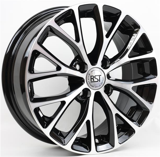 Диски RST R015 6 х 15 4*100 Et: 48 Dia: 54.1 черный с проточкой глянцевый