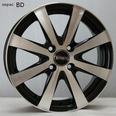 Диски Tech Line 634 6 х 16 4*100 Et: 37 Dia: 60.1 черный с проточкой глянцевый