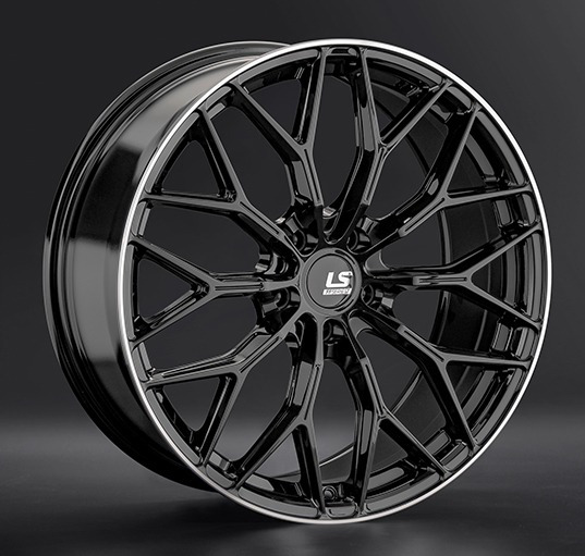 Диски LS wheels FlowForming RC69 8.5 х 20 5*114,3 Et: 45 Dia: 67.1 черный с полированным ободом