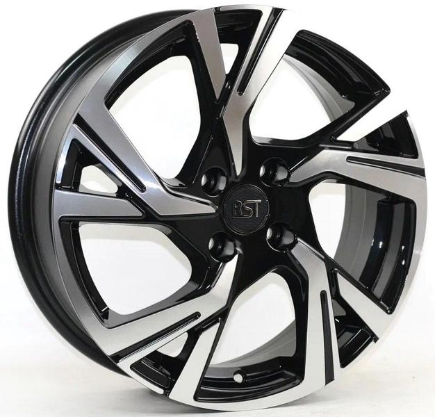 Диски RST R156 6 х 16 4*100 Et: 41 Dia: 60.1 черный с проточкой глянцевый