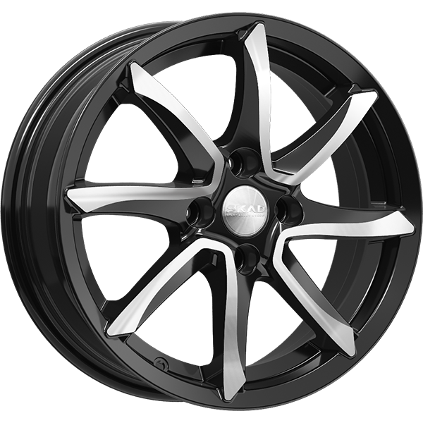 Диски Скад Осака 6 х 15 4*100 Et: 48 Dia: 54.1 черный с проточкой глянцевый