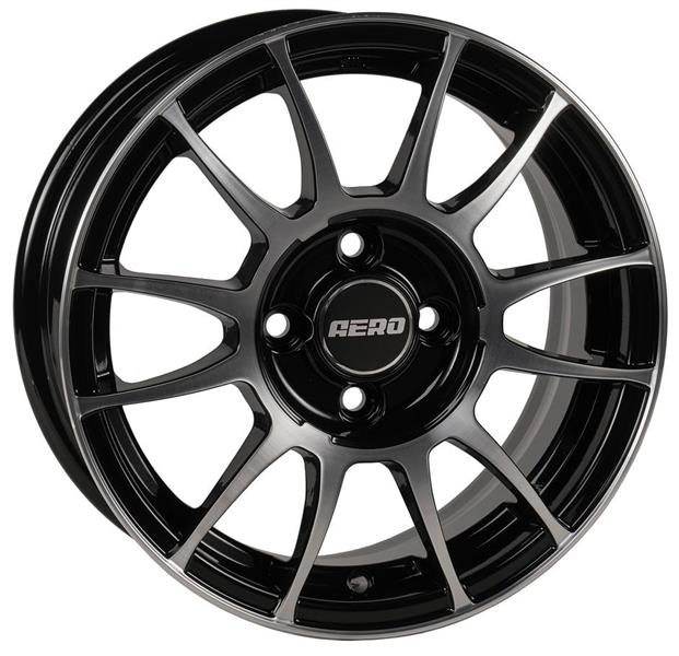 Диски AERO V2037 6 х 14 4*100 Et: 38 Dia: 67.1 черный с проточкой глянцевый