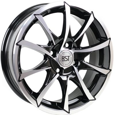 Диски RST R035 6 х 15 4*100 Et: 48 Dia: 54.1 черный с проточкой глянцевый