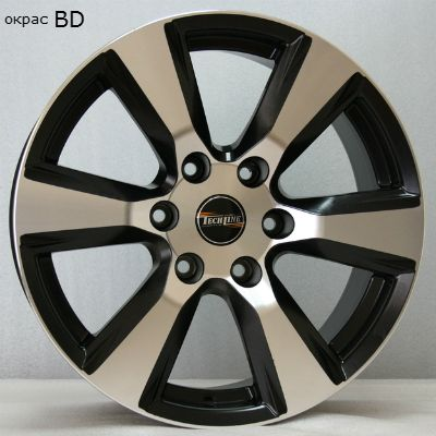 Диски Tech Line 805 7.5 х 18 6*139,7 Et: 35 Dia: 67.1 черный с проточкой глянцевый