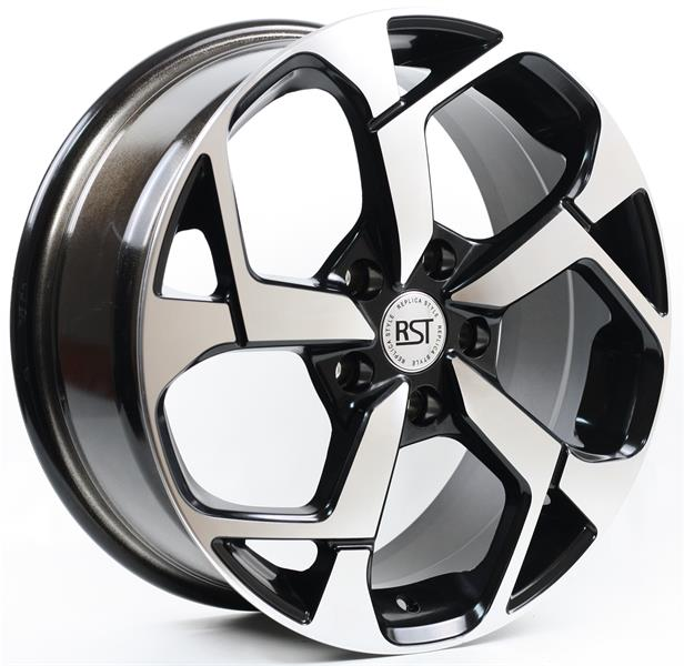 Диски RST R067 7 х 17 5*114,3 Et: 48 Dia: 67.1 черный с проточкой глянцевый