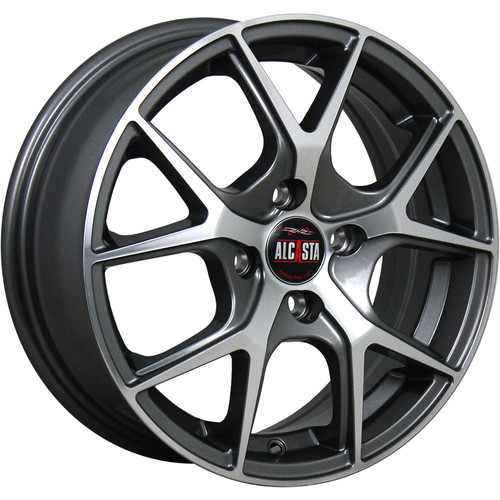 Диски ALCASTA M52 6 х 15 4*100 Et: 46 Dia: 54.1 серый с полировкой