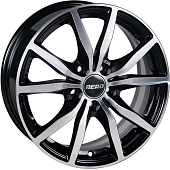 Диски AERO V2057 6.5 х 15 5*100 Et: 38 Dia: 57.1 черный с проточкой глянцевый