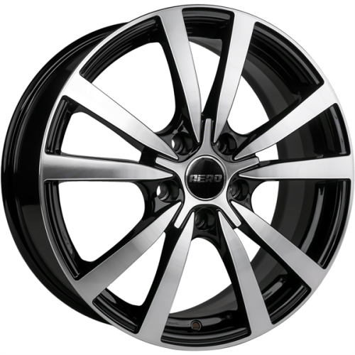 Диски AERO V2107 7 х 17 5*114,3 Et: 45 Dia: 67.1 черный с проточкой глянцевый