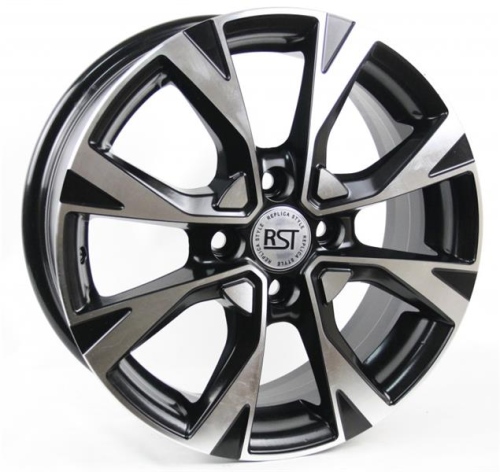 Диски RST R045 6 х 15 4*100 Et: 50 Dia: 60.1 черный с проточкой глянцевый