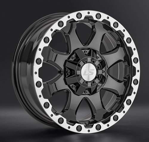 Диски LS wheels LS1375 8 х 17 6*139,7 Et: 36 Dia: 100.1 черный с полированным ободом