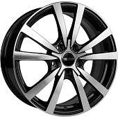 Диски AERO V2107 7 х 17 5*114,3 Et: 45 Dia: 67.1 черный с проточкой глянцевый