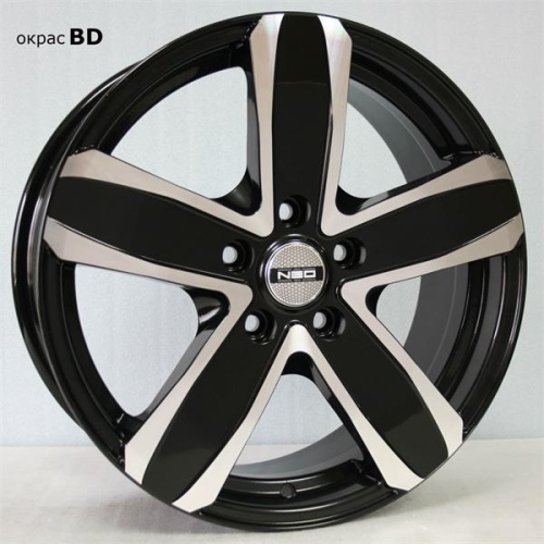 Диски Tech Line 746 6.5 х 17 5*114,3 Et: 45 Dia: 66.1 черный с проточкой глянцевый