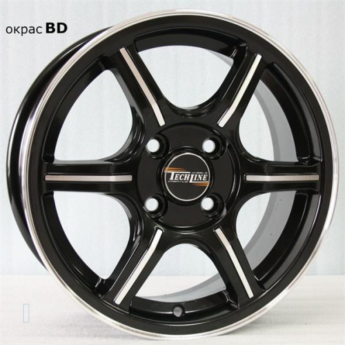 Диски Tech Line 433 5.5 х 14 4*100 Et: 38 Dia: 67.1 черный с проточкой глянцевый