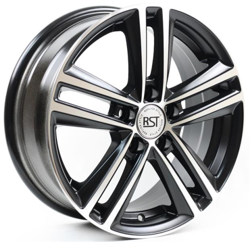 Диски RST R025 6 х 15 5*100 Et: 38 Dia: 57.1 черный с проточкой глянцевый