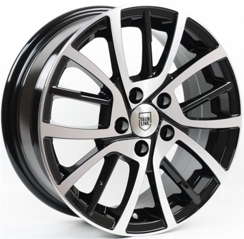 Диски Tech Line 548 6 х 15 5*100 Et: 40 Dia: 57.1 черный с проточкой глянцевый
