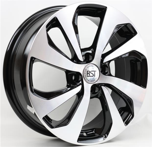 Диски RST R006 6 х 16 4*100 Et: 46 Dia: 54.1 черный с проточкой глянцевый