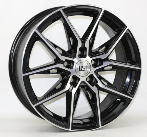 Диски RST R247 7 х 17 5*114,3 Et: 37 Dia: 66.6 черный с проточкой глянцевый