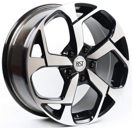 Диски RST R067 7 х 17 5*114,3 Et: 35 Dia: 60.1 черный с проточкой глянцевый
